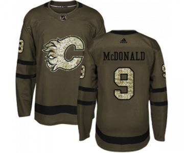 Youth Calgary Flames #9 Lanny McDonald Authentic Green Salute to Service Hockey Jersey