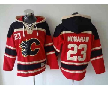 nhl jerseys calgary flames #23 monahan red[pullover hooded sweatshirt]