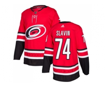 Men Adidas Carolina Hurricanes #74 Jaccob Slavin Red Home Authentic Stitched NHL Jersey