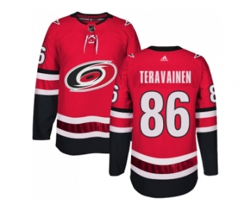 Men Adidas Carolina Hurricanes #86 Teuvo Teravainen Authentic Red Home NHL Jersey