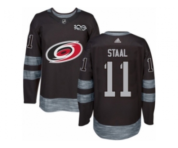 Men's Adidas Carolina Hurricanes #11 Jordan Staal Authentic Black 1917-2017 100th Anniversary NHL Jersey