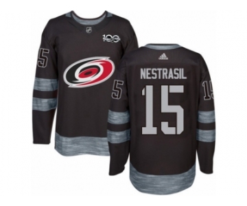 Men's Adidas Carolina Hurricanes #15 Andrej Nestrasil Authentic Black 1917-2017 100th Anniversary NHL Jersey