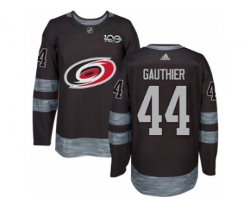 Men's Adidas Carolina Hurricanes #44 Julien Gauthier Authentic Black 1917-2017 100th Anniversary NHL Jersey