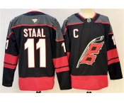 Men's Carolina Hurricanes #11 Jordan Staal Black 2024-25 With C Patch Stitched Hockey Jersey Men's Carolina Hurricanes #11 Jordan Staal Black 2024-25 With C Patch Stitched Hockey Jersey