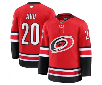 Men's Carolina Hurricanes #20 Sebastian Aho Red 2024-25 Alternate Stitched Hockey Jersey