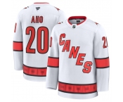 Men's Carolina Hurricanes #20 Sebastian Aho White 2024-25 Away Stitched Hockey Jersey