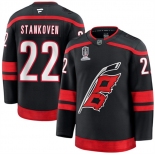 Men's Carolina Hurricanes #22 Logan Stankoven Black 2026 Stanley Cup Champions Home Stitched Hockey Jersey Men's Carolina Hurricanes #22 Logan Stankoven Black 2026 Stanley Cup Champions Home Stitched Hockey Jersey