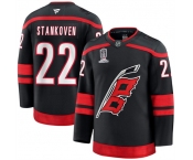 Men's Carolina Hurricanes #22 Logan Stankoven Black 2026 Stanley Cup Champions Home Stitched Hockey Jersey Men's Carolina Hurricanes #22 Logan Stankoven Black 2026 Stanley Cup Champions Home Stitched Hockey Jersey