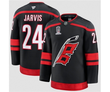 Men's Carolina Hurricanes #24 Seth Jarvis Black 2026 Stanley Cup Champions Home Stitched Jersey