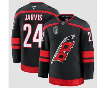 Men's Carolina Hurricanes #24 Seth Jarvis Black 2026 Stanley Cup Final Home Premium Hockey Stitched Jersey
