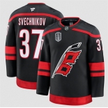 Men's Carolina Hurricanes #37 Andrei Svechnikov Black 2026 Stanley Cup Final Home Premium Hockey Stitched Jersey Men's Carolina Hurricanes #37 Andrei Svechnikov Black 2026 Stanley Cup Final Home Premium Hockey Stitched Jersey