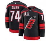 Men's Carolina Hurricanes #74 Jaccob Slavin Black 2026 Stanley Cup Champions And A Patch Home Stitched Hockey Jersey Men's Carolina Hurricanes #74 Jaccob Slavin Black 2026 Stanley Cup Champions And A Patch Home Stitched Hockey Jersey