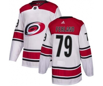 Men's Carolina Hurricanes #79 Michael Ferland White Road Stitched Hockey Jersey