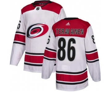Men's Carolina Hurricanes #86 Teuvo Teravainen White Road Stitched Hockey Jersey