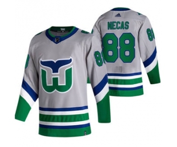 Men's Carolina Hurricanes #88 Martin Necas Grey 2020-21 Reverse Retro Alternate Hockey Jersey