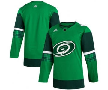 Men's Carolina Hurricanes Blank 2020 St. Patrick's Day Stitched Hockey Jersey Green