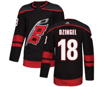 Men's Hurricanes #18 Ryan Dzingel Black Alternate Authentic Stitched Hockey Jersey
