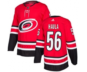 Men's Hurricanes #56 Erik Haula Red Home Authentic Stitched Hockey Jersey