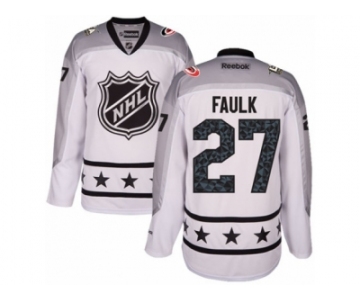 Men's Reebok Carolina Hurricanes #27 Justin Faulk Authentic White Metropolitan Division 2017 All-Star NHL Jersey