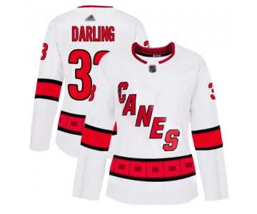 Carolina Hurricanes #33 Scott Darling White Road Authentic Women's Stitched Hockey Jersey