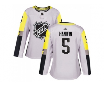 Women Adidas Carolina Hurricanes #5 Noah Hanifin Gray 2018 All-Star Metro Division Authentic Stitched NHL Jersey