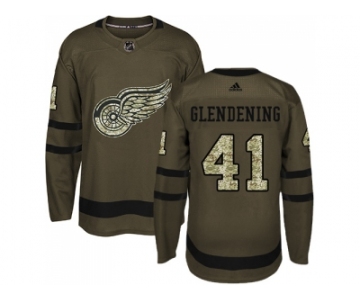 Adidas Detroit Red Wings #41 Luke Glendening Green Salute to Service Stitched NHL Jersey