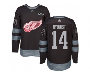 Detroit Red Wings #14 Gustav Nyquist Black 1917-2017 100th Anniversary Stitched NHL Jersey