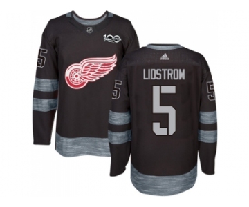 Detroit Red Wings #5 Nicklas Lidstrom Black 1917-2017 100th Anniversary Stitched NHL Jersey