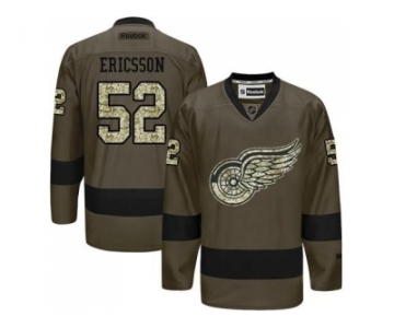 Detroit Red Wings #52 Jonathan Ericsson Green Salute to Service Stitched NHL Jersey