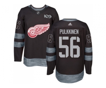 Detroit Red Wings #56 Teemu Pulkkinen Black 1917-2017 100th Anniversary Stitched NHL Jersey