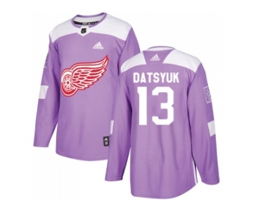 Men Adidas Detroit Red Wings #13 Pavel Datsyuk Purple Authentic Fights Cancer Stitched NHL Jersey