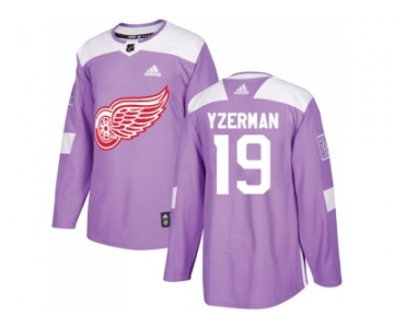 Men Adidas Detroit Red Wings #19 Steve Yzerman Purple Authentic Fights Cancer Stitched NHL Jersey