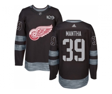 Men Adidas Detroit Red Wings #39 Anthony Mantha Black 1917-2017 100th Anniversary Stitched NHL Jersey