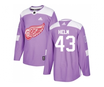 Men Adidas Detroit Red Wings #43 Darren Helm Purple Authentic Fights Cancer Stitched NHL Jersey