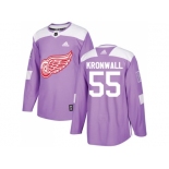 Men Adidas Detroit Red Wings #55 Niklas Kronwall Purple Authentic Fights Cancer Stitched NHL Jersey