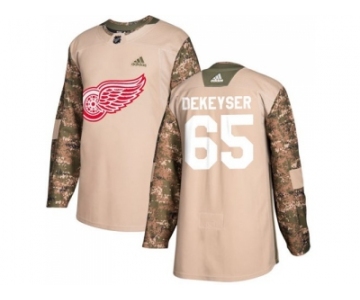 Men Adidas Detroit Red Wings #65 Danny DeKeyser Camo Authentic 2017 Veterans Day Stitched NHL Jersey