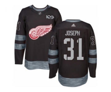 Men's Adidas Detroit Red Wings #31 Curtis Joseph Authentic Black 1917-2017 100th Anniversary NHL Jersey