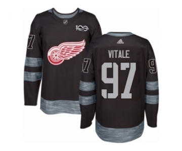 Men's Adidas Detroit Red Wings #97 Joe Vitale Authentic Black 1917-2017 100th Anniversary NHL Jersey