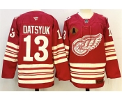 Men's Detroit Red Wings #13 Pavel Datsyuk Red 2025-26 With A Patch Centennial Premium Stitched Hockey Jerse Men's Detroit Red Wings #13 Pavel Datsyuk Red 2025-26 With A Patch Centennial Premium Stitched Hockey Jerse