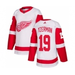 Men's Detroit Red Wings #19 Steve Yzerman White Road Stitched Hockey Jersey