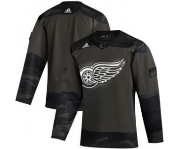 Men's Detroit Red Wings 2019 Veterans Day Authentic Practice Hockey Jersey Camo