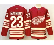 Men's Detroit Red Wings #23 Lucas Raymond Red 2025-26 Centennial Premium Stitched Hockey Jersey Men's Detroit Red Wings #23 Lucas Raymond Red 2025-26 Centennial Premium Stitched Hockey Jersey