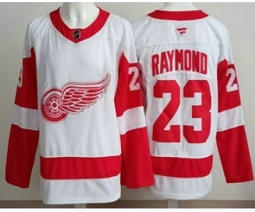 Men's Detroit Red Wings #23 Lucas Raymond White Authentic Jersey