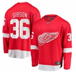 Men's Detroit Red Wings #36 John Gibson Red Home Stitched Hockey Jersey