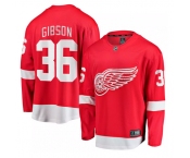 Men's Detroit Red Wings #36 John Gibson Red Home Stitched Hockey Jersey