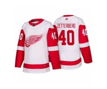 Men's Detroit Red Wings #40 Henrik Zetterberg White 2017-2018 adidas Hockey Stitched NHL Jersey