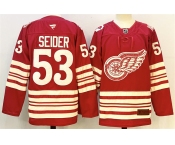Men's Detroit Red Wings #53 Moritz Seider Red 2025-26 Centennial Premium Stitched Hockey Jersey Men's Detroit Red Wings #53 Moritz Seider Red 2025-26 Centennial Premium Stitched Hockey Jersey