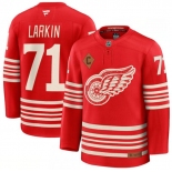 Men's Detroit Red Wings #71 Dylan Larkin Red 2025 With C Patch Centennial Premium Stitched Jersey Men's Detroit Red Wings #71 Dylan Larkin Red 2025 With C Patch Centennial Premium Stitched Jersey
