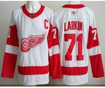 Men's Detroit Red Wings #71 Dylan Larkin White Authentic Jersey