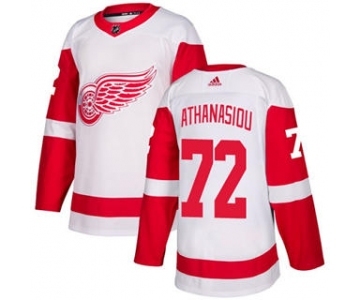 Men's Detroit Red Wings #72 Andreas Athanasiou White Road Stitched Hockey Jersey
